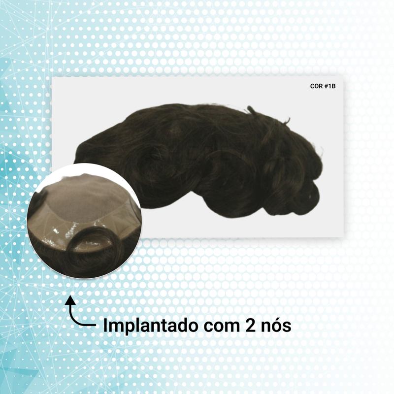 PROTESE CAPILAR HIBRIDA DM - MICROPELE + TELA LACE (18X23)