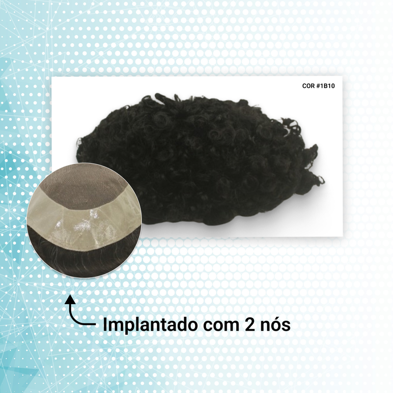 PROTESE CAPILAR HIBRIDA CACHEADA DM - MICROPELE + TELA LACE (20X25)