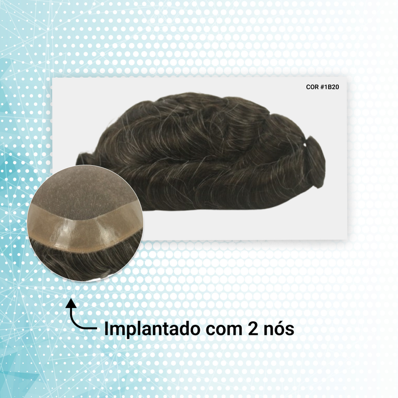 PROTESE CAPILAR HIBRIDA DM - MICROPELE + TELA LACE (20X25)