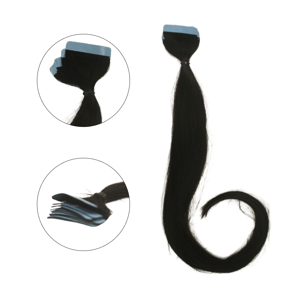 Mega Hair Fita Adesiva Cabelo Humano 50cm Castanho escuro