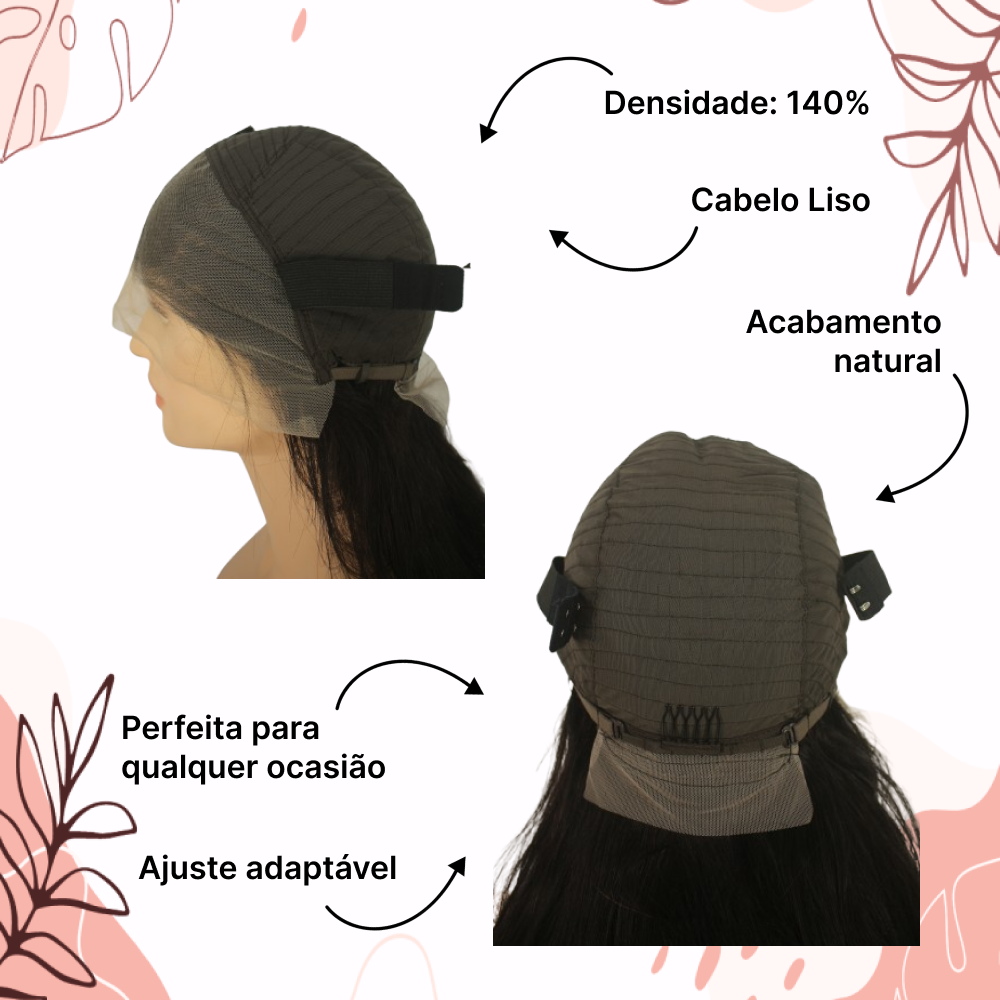 PERUCA FRONT LACE TZES 100% CABELO HUMANO – 40 CM