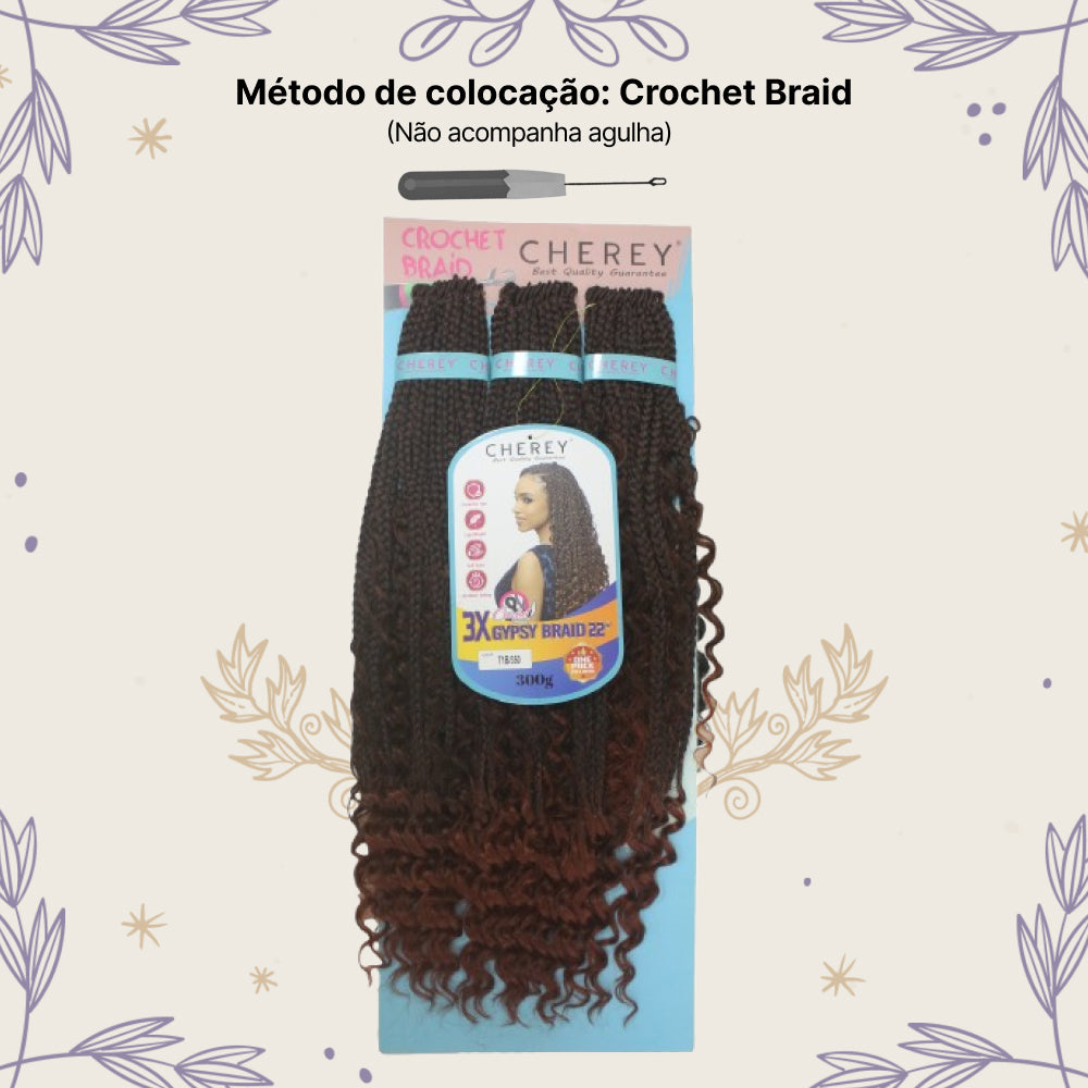 Aplique Gypsy 3x Cabelo Boho Box 300gr Crochet Braid
