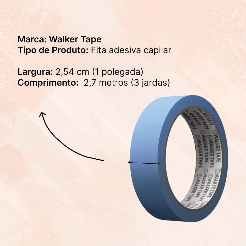 Fita Azul Lace Front para prótese capilar 2,54cm x 2,74m Walker tape