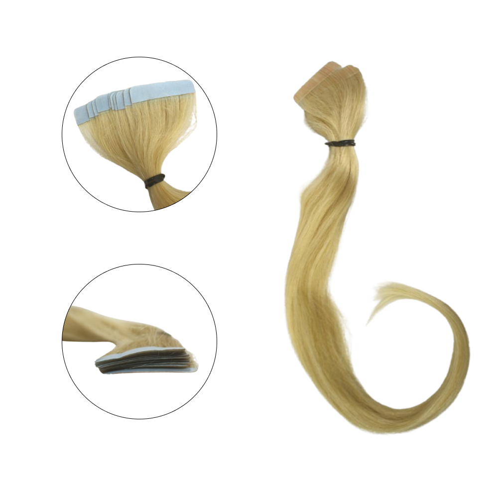 Mega Hair Fita Adesiva Cabelo Humano 50cm Loiro claro