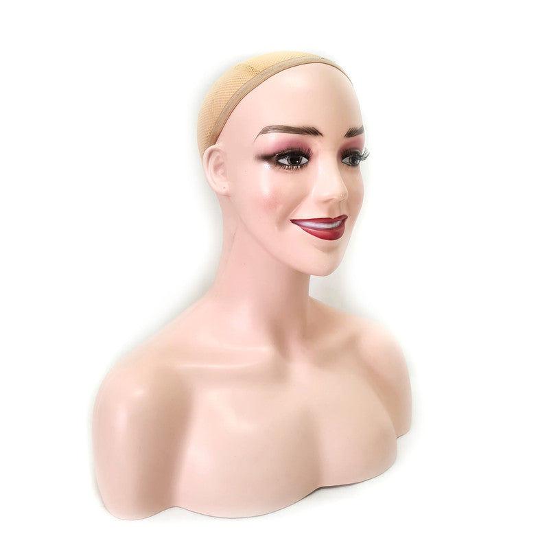 Cabeça de Boneca para Expor com ombro peruca Sorrindo