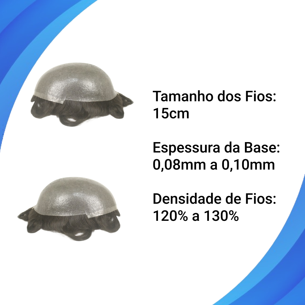 Protese capilar micropele Hilton tamanho 15X20