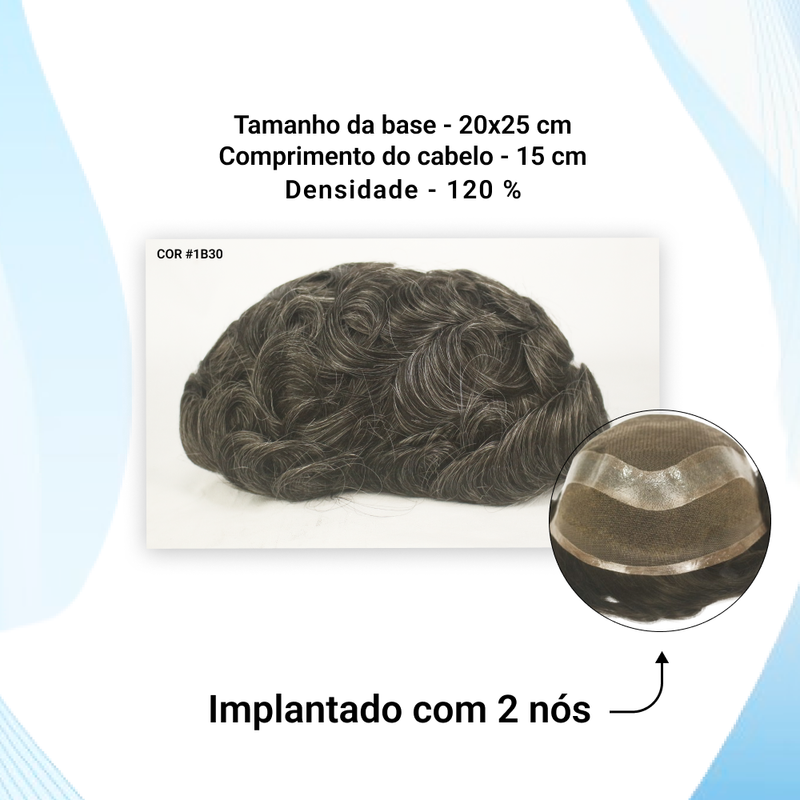 PRÓTESIS CAPILAR HÍBRIDA MASCULINA HOLLYWOOD (20X25)