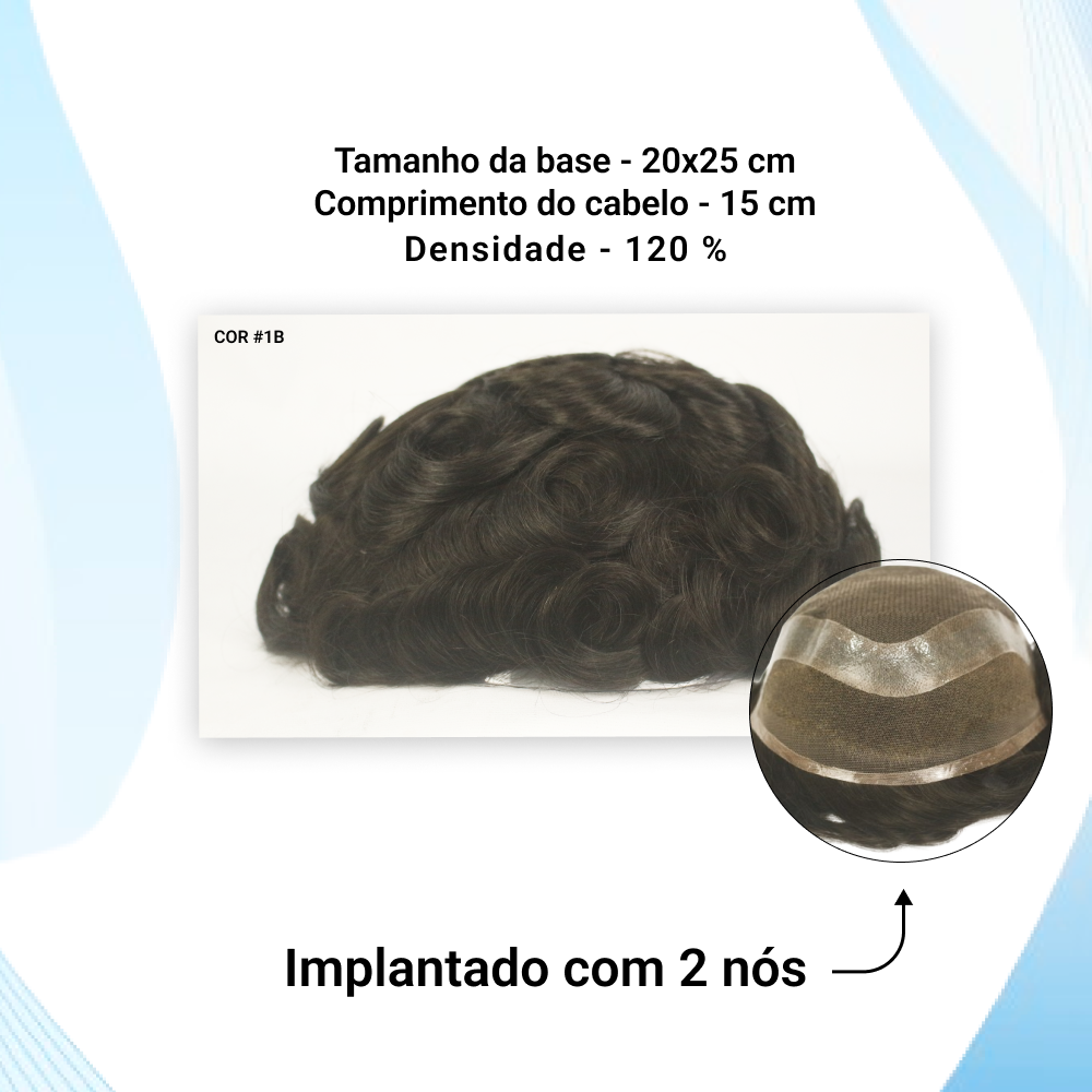 PRÓTESIS CAPILAR HÍBRIDA MASCULINA HOLLYWOOD (20X25)