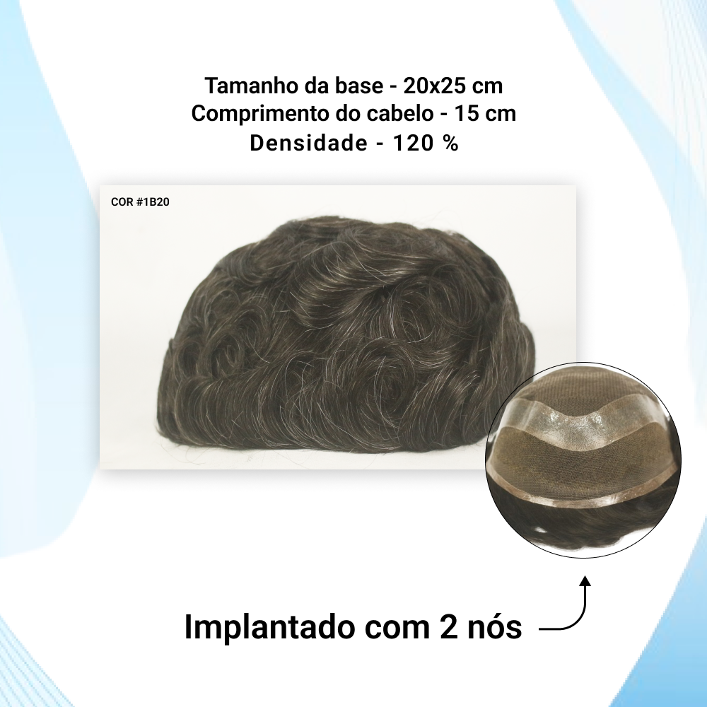 PRÓTESIS CAPILAR HÍBRIDA MASCULINA HOLLYWOOD (20X25)