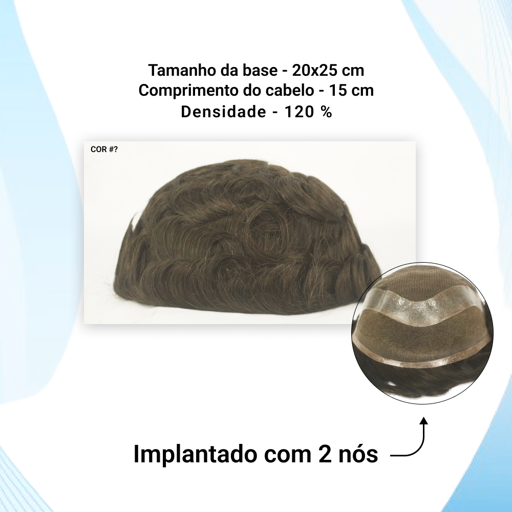 PRÓTESIS CAPILAR HÍBRIDA MASCULINA HOLLYWOOD (20X25)