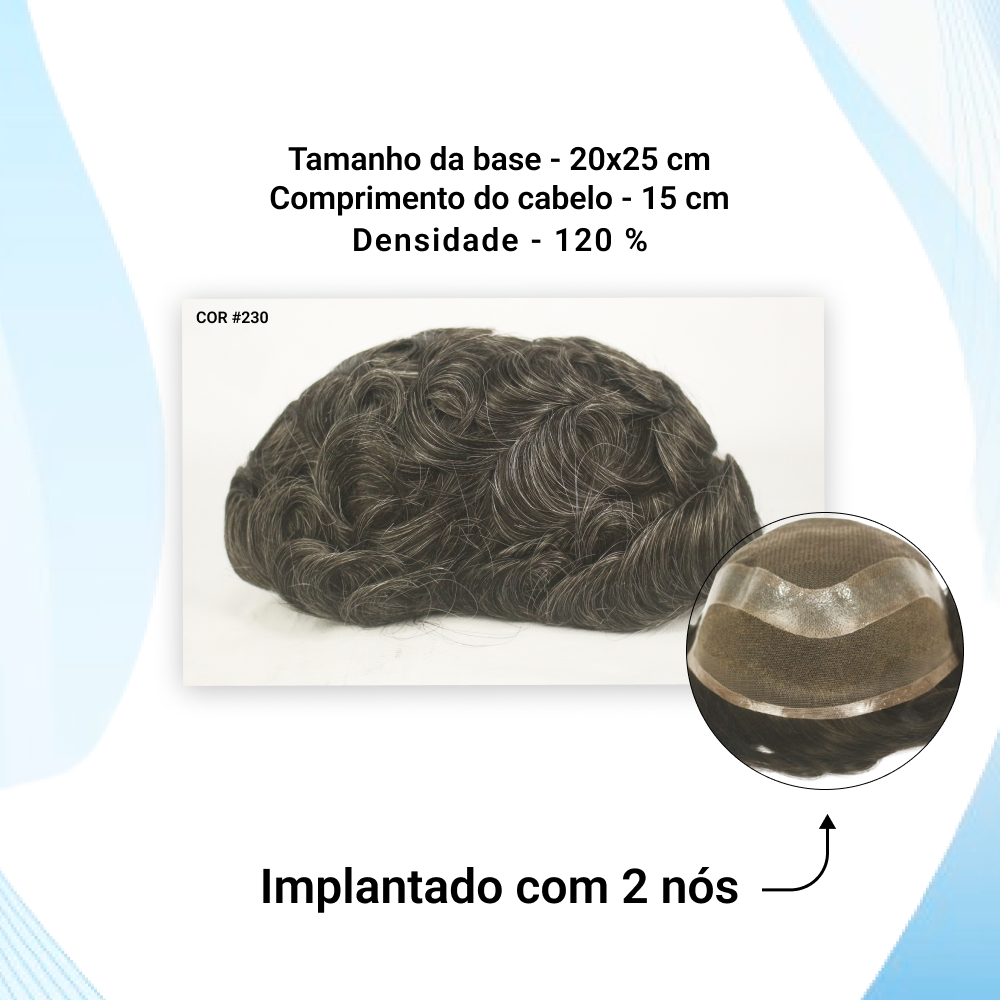 PRÓTESIS CAPILAR HÍBRIDA MASCULINA HOLLYWOOD (20X25)