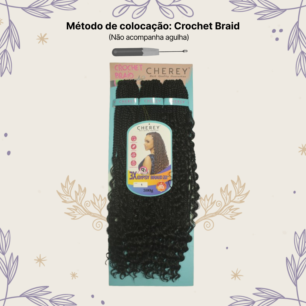 Aplique Gypsy 3x Cabelo Boho Box 300g Crochet Braid