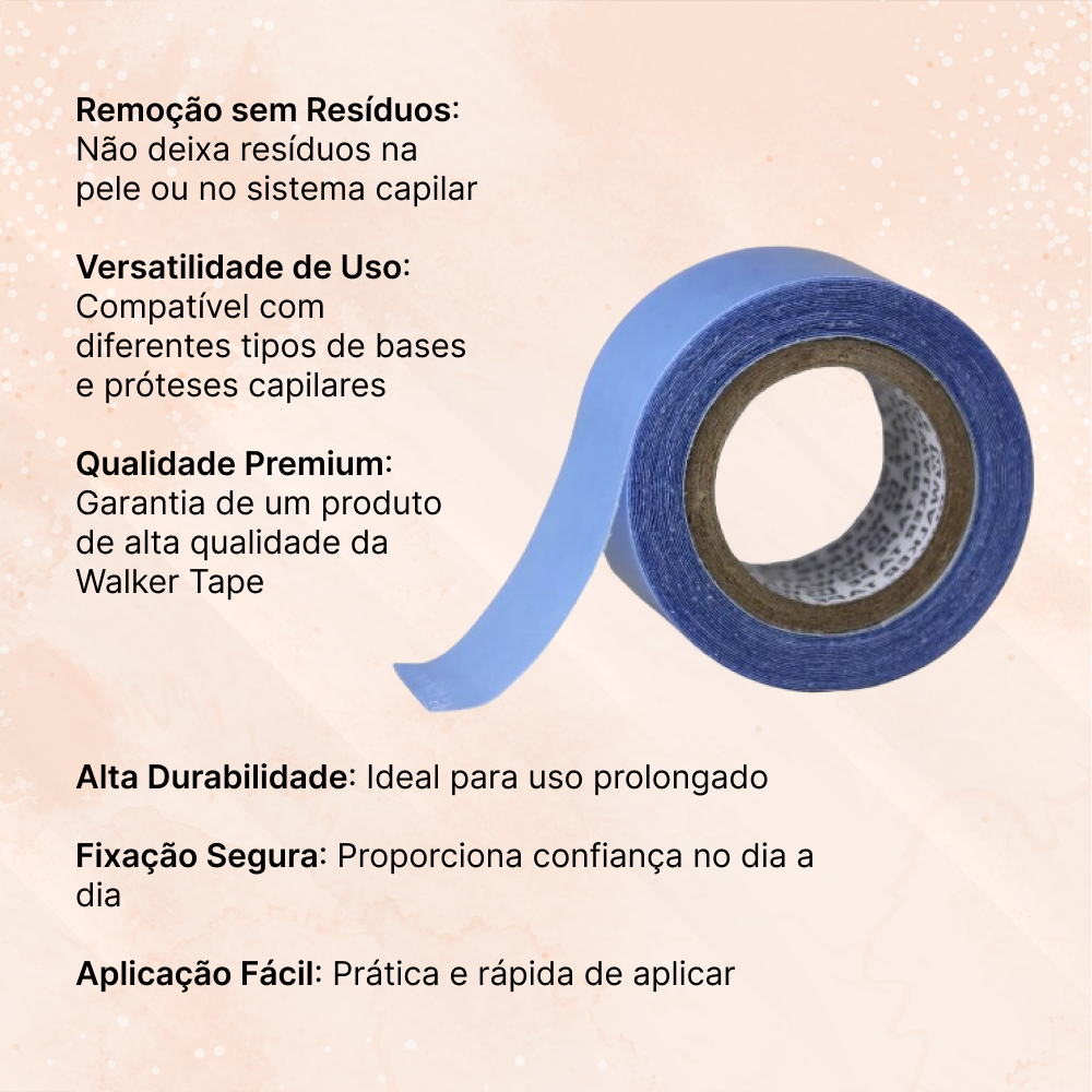 Fita Azul Lace Front para prótese capilar 2,54cm x 2,74m Walker tape