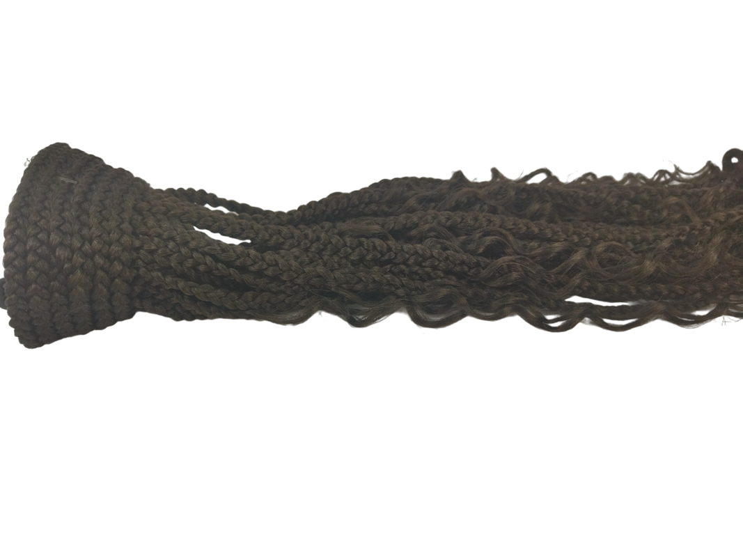 Aplique Rabo de Cavalo trançado e cacheado Mod. Ruth 55cm