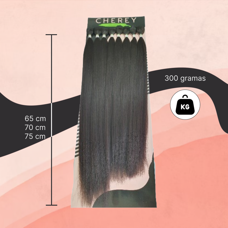 Cabelo Yaki Fibra Organica Lisa para Entrelace 300g 65-70-75