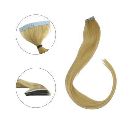 Mega Hair Fita Adesiva Cabelo Humano 60cm Loiro Médio
