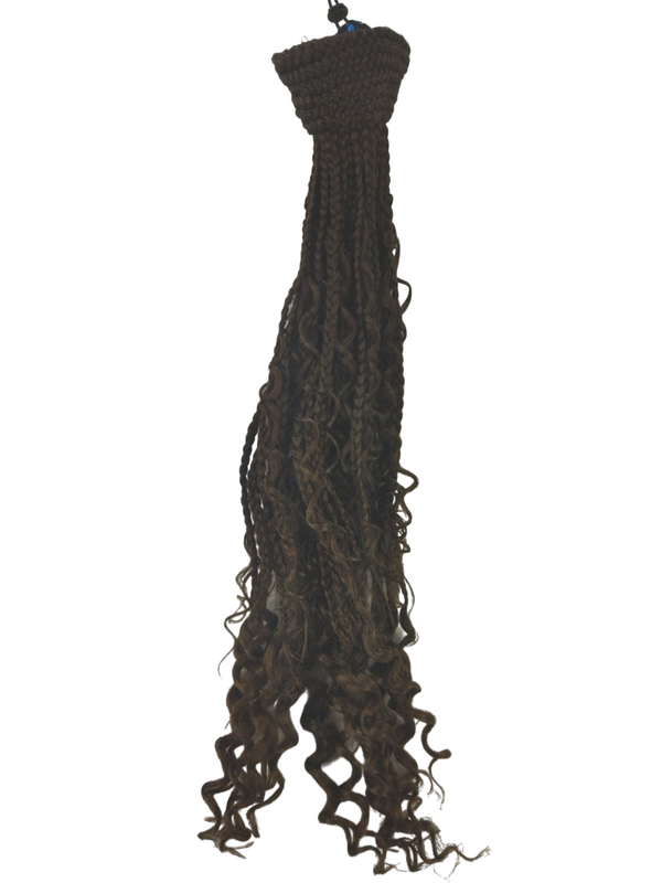 Aplique Rabo de Cavalo trançado e cacheado Mod. Ruth 55cm