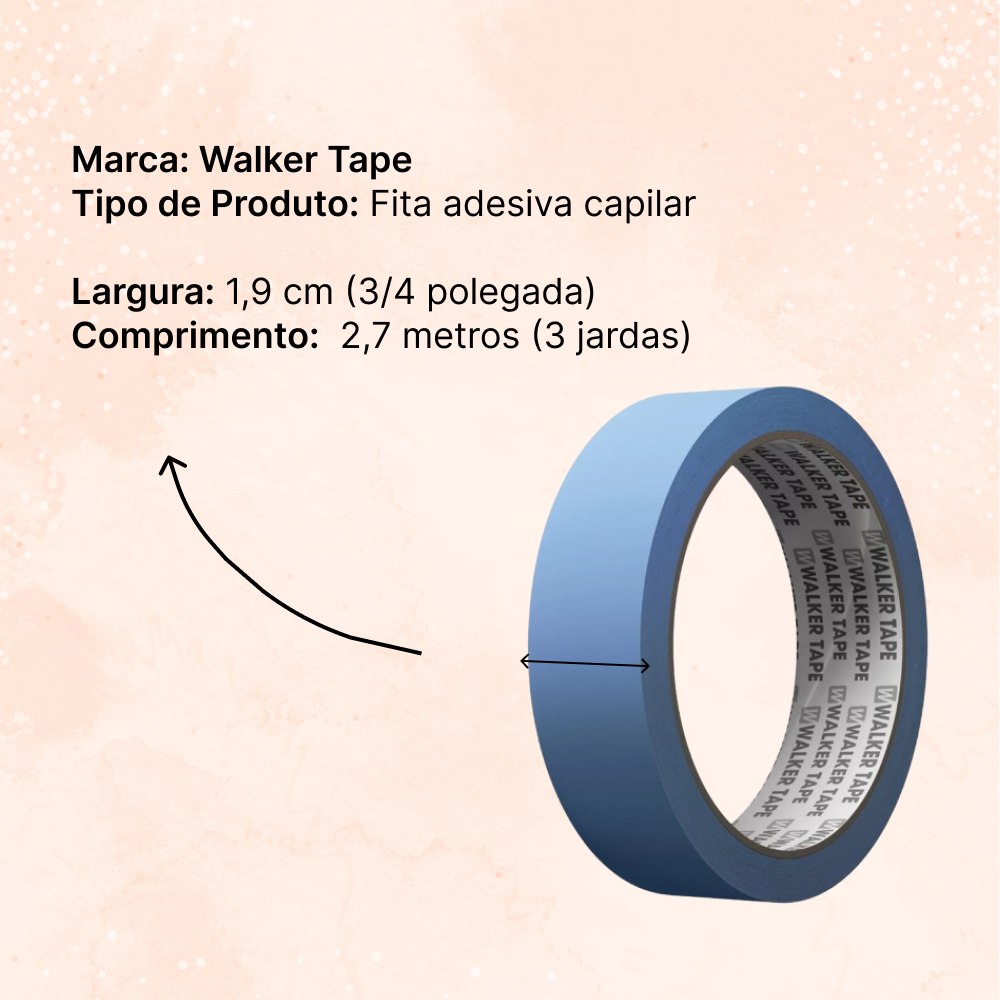 Blue Lace Front Tape for Hair Prosthesis 1.9cm x 2.74m Walker tape