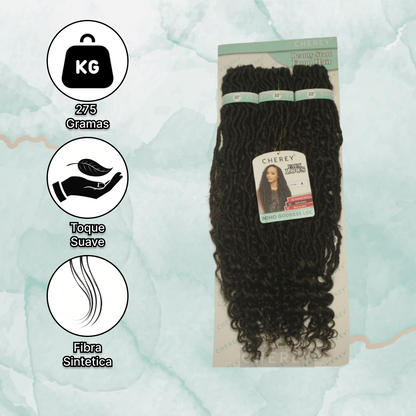 Cabelo Boho Goddess Loc Cherey Fibra Sintética 275g Para Crochet Braid