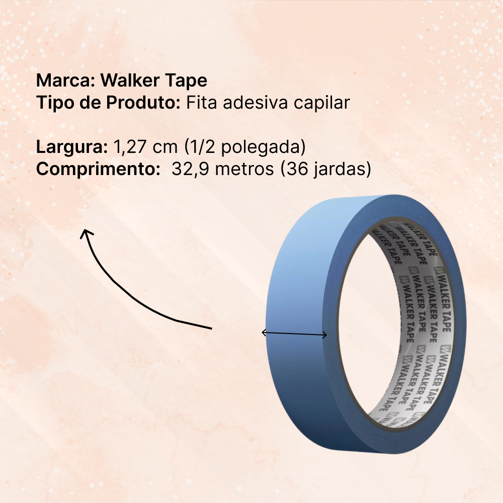 Blue Lace Front Tape for hair prosthesis 1.27cm x 32.90m Walker tape
