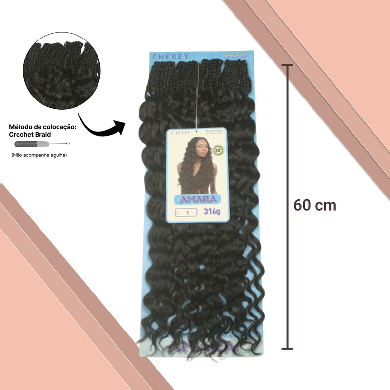 Cabelo  Amara Fibra Sintética 316g  60cm Para Crochet Braids
