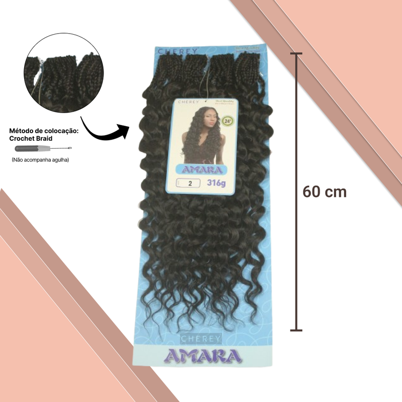 Cabelo  Amara Fibra Sintética 316g  60cm Para Crochet Braids