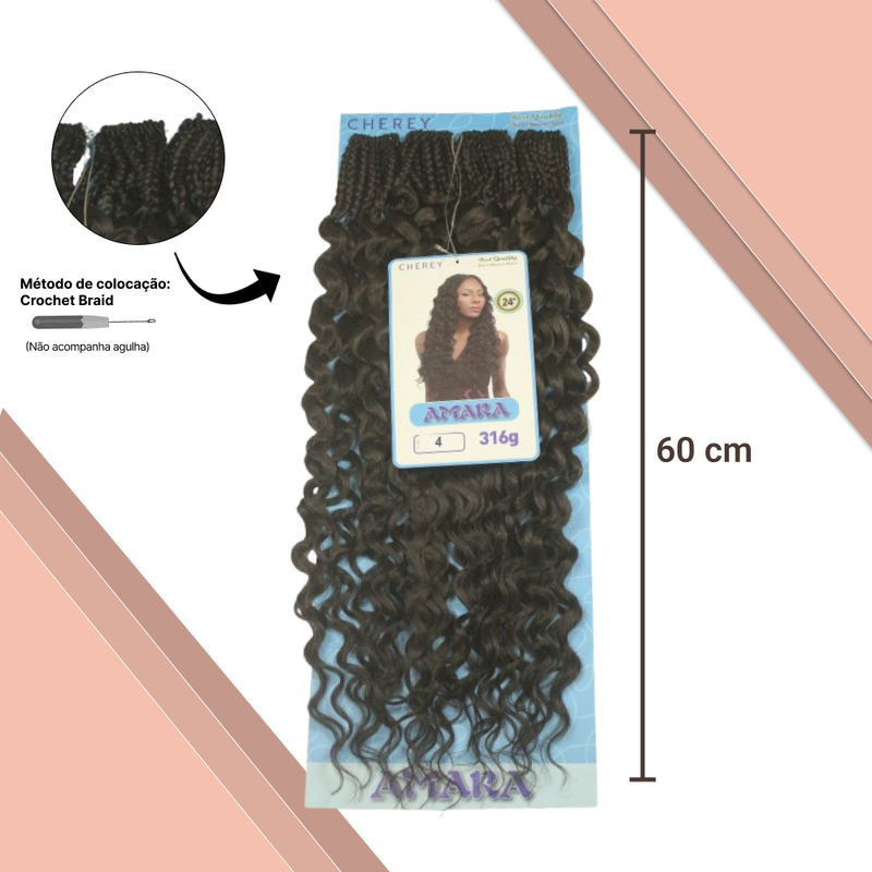 Cabelo  Amara Fibra Sintética 316g  60cm Para Crochet Braids