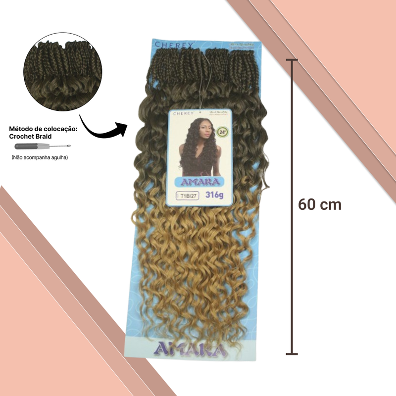 Cabelo  Amara Fibra Sintética 316g  60cm Para Crochet Braids