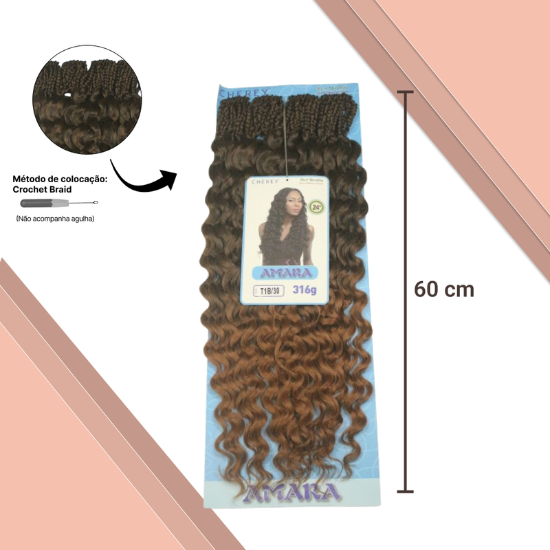 Cabelo  Amara Fibra Sintética 316g  60cm Para Crochet Braids