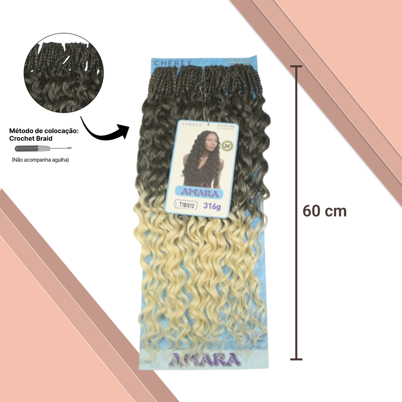 Cabelo  Amara Fibra Sintética 316g  60cm Para Crochet Braids