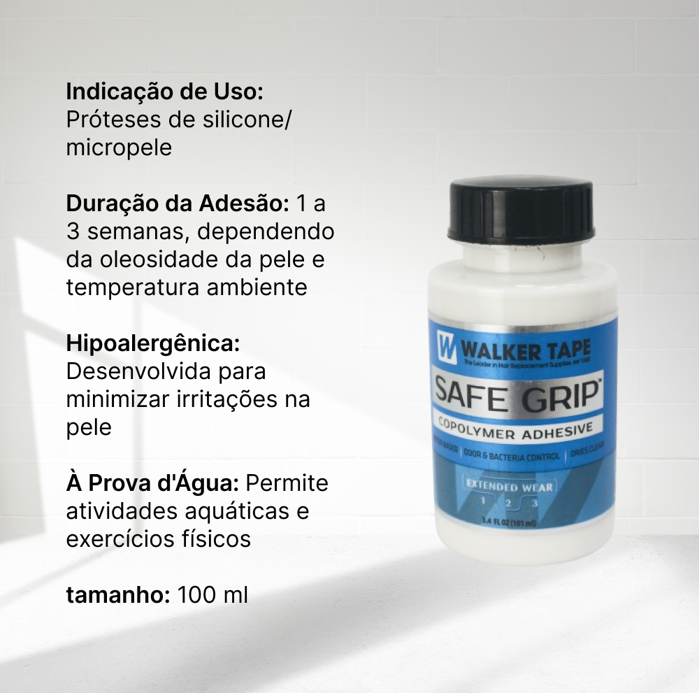 Cola Branca Safe Grip Para Prótese Capilar 100ml Walker Tape