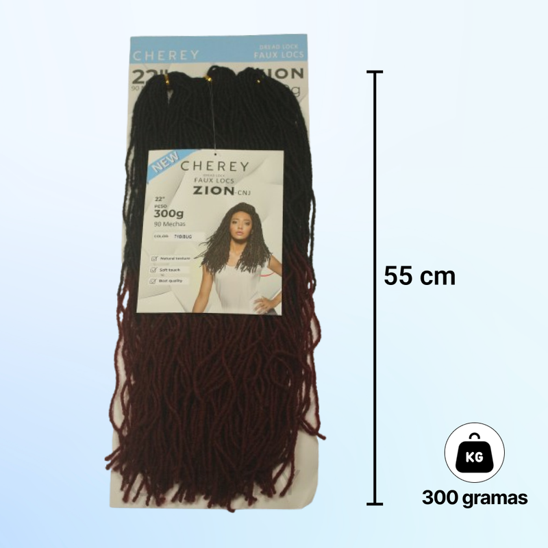 CABELO DREAD FAUX LOCS ZION 300G 55 CM