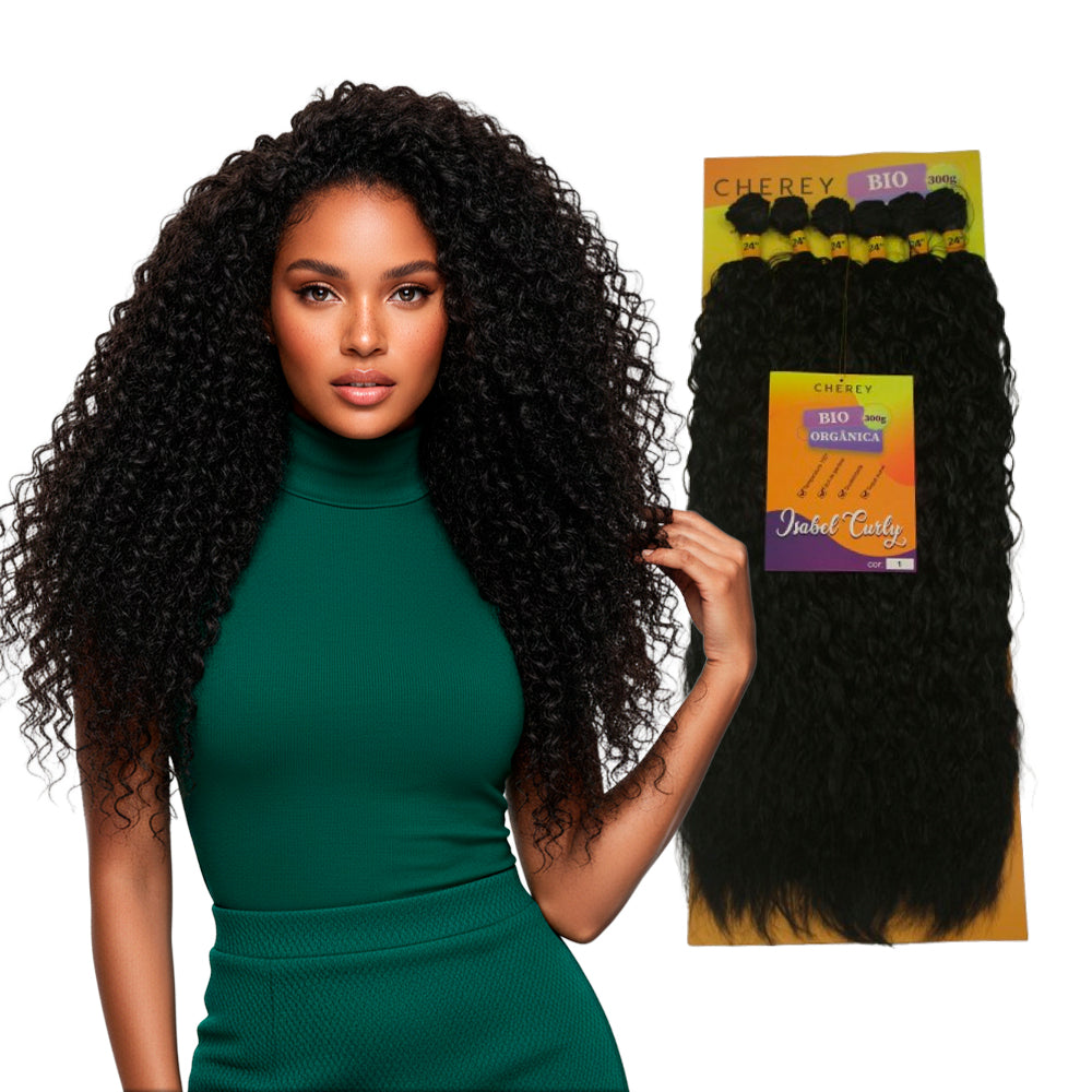 Cabello rizado de fibra biológica Isabel 6x 300 g para entrelazar