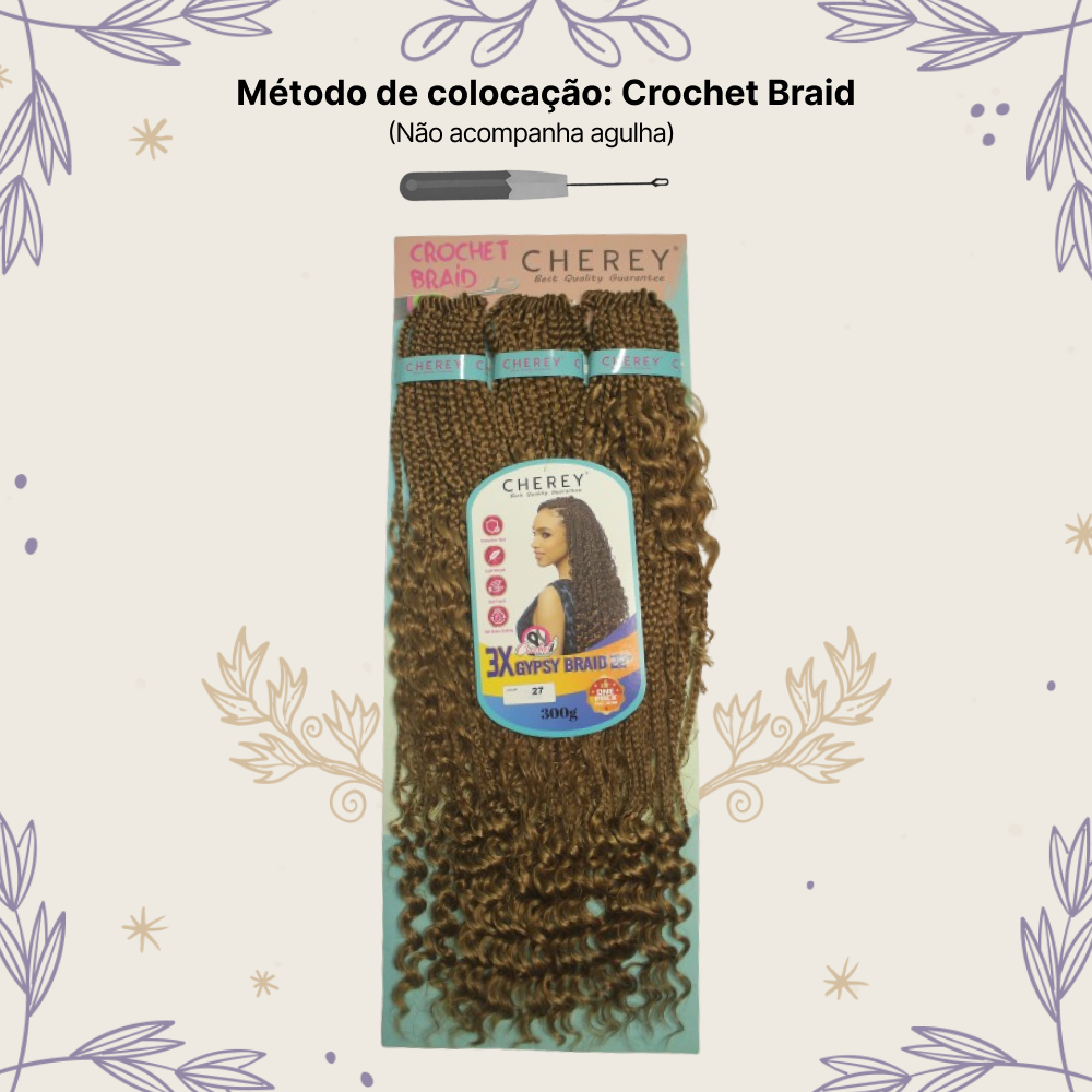 Aplique Gypsy 3x Cabelo Boho Box 300g Crochet Braid