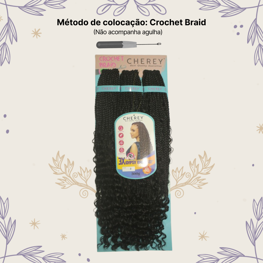Aplique Gypsy 3x Cabelo Boho Box 300g Crochet Braid