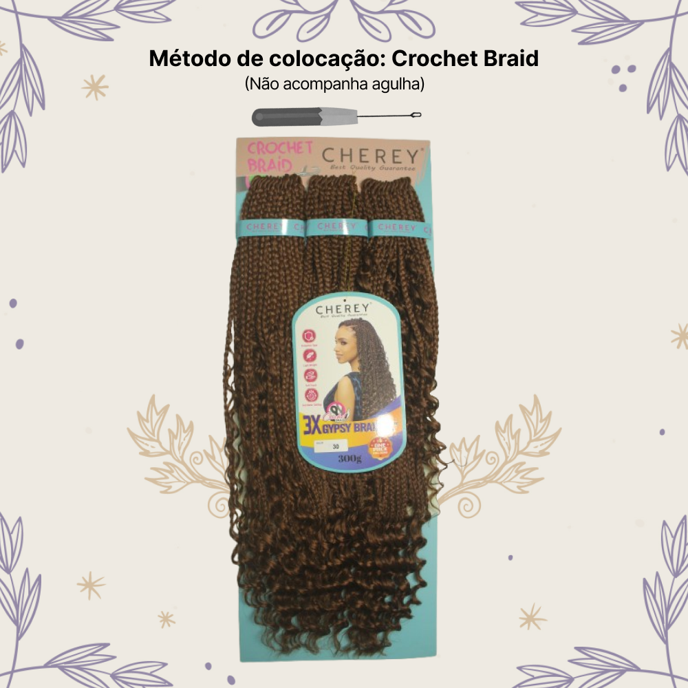 Aplique Gypsy 3x Cabelo Boho Box 300g Crochet Braid