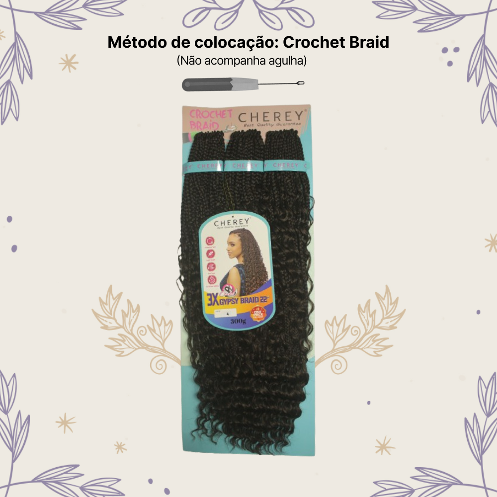 Aplique Gypsy 3x Cabelo Boho Box 300g Crochet Braid
