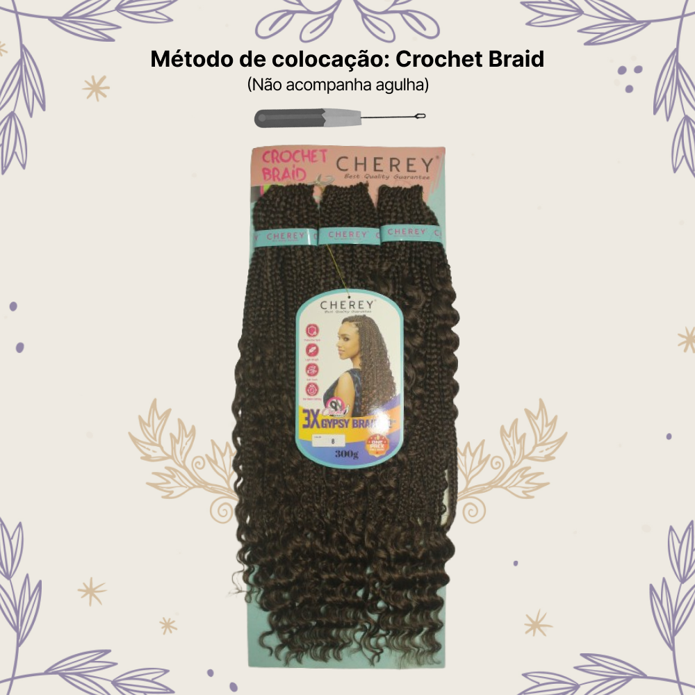Aplique Gypsy 3x Cabelo Boho Box 300g Crochet Braid