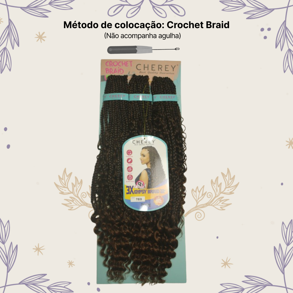 Aplique Gypsy 3x Cabelo Boho Box 300g Crochet Braid