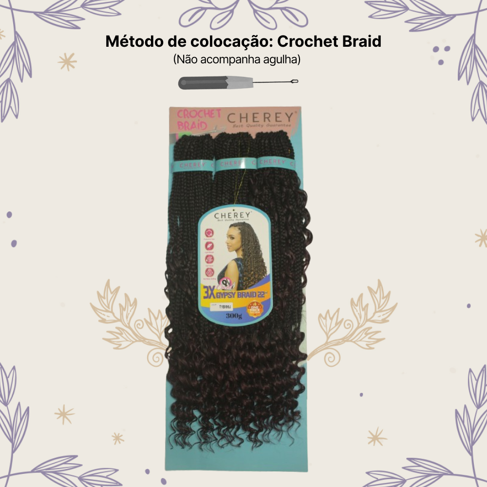 Aplique Gypsy 3x Cabelo Boho Box 300g Crochet Braid