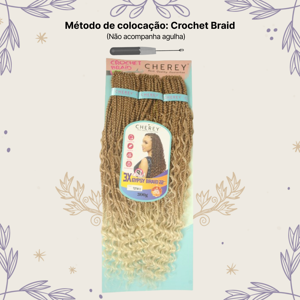 Aplique Gypsy 3x Cabelo Boho Box 300g Crochet Braid