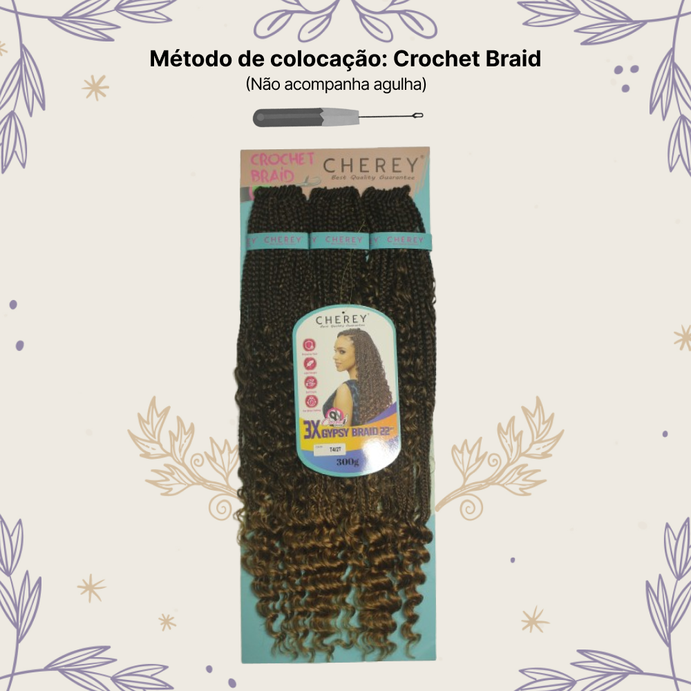Aplique Gypsy 3x Cabelo Boho Box 300g Crochet Braid
