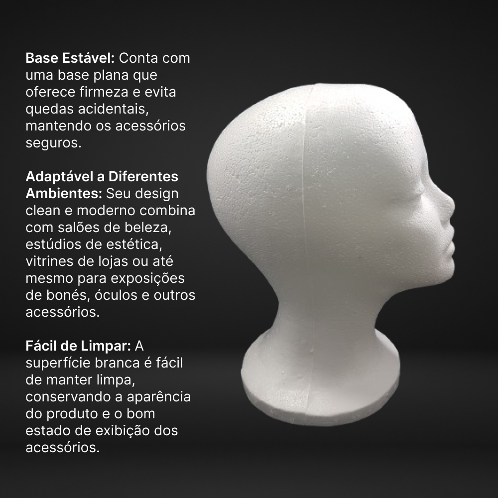 Female Styrofoam Mannequin Holds Wig and Hair Prosthesis