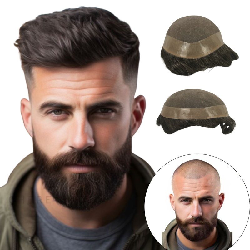 DM HYBRID HAIR PROSTHESIS - MICROPELE + LACE MESH (18X23)