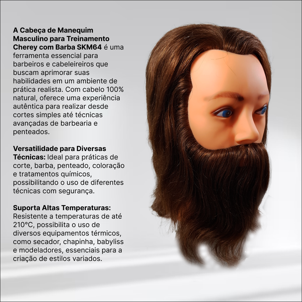 Male Training Mannequin with 100% Natural Beard
