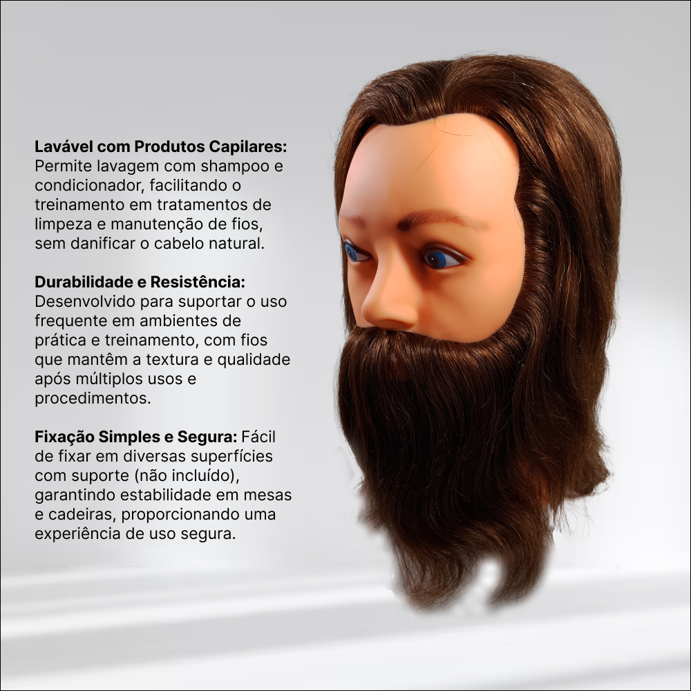 Male Training Mannequin with 100% Natural Beard